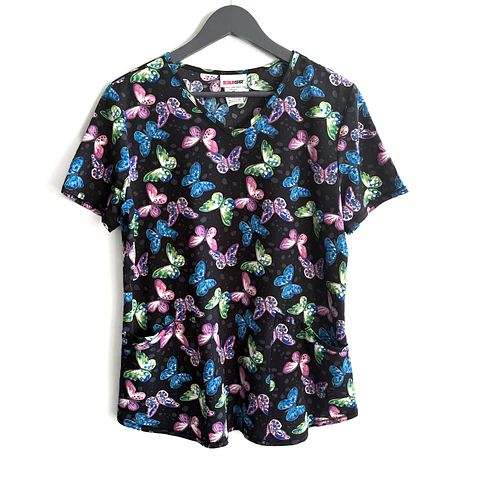 Talla M Scrub mujer mariposas elasticado $8000