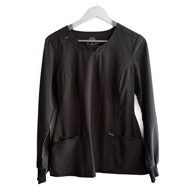 Talla S Scrub mujer negro manga larga Cherokee Infinity NUEVO $10.000