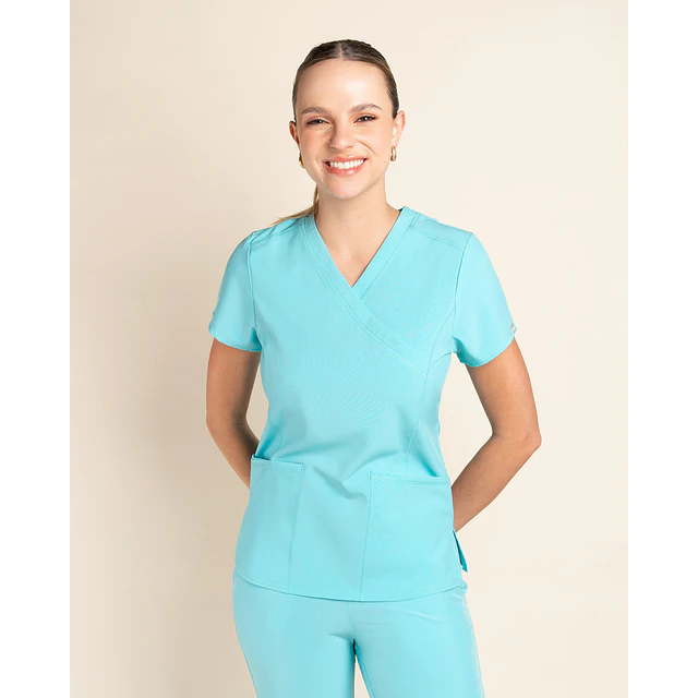 TOP MUJER SPORT STRETCH TURQUESA