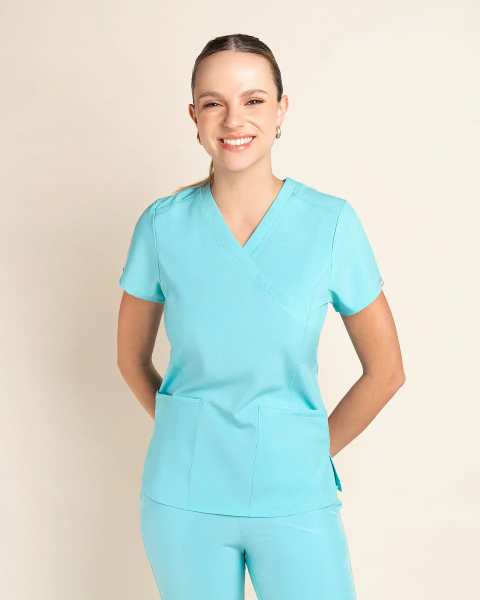 TOP MUJER SPORT STRETCH TURQUESA 1