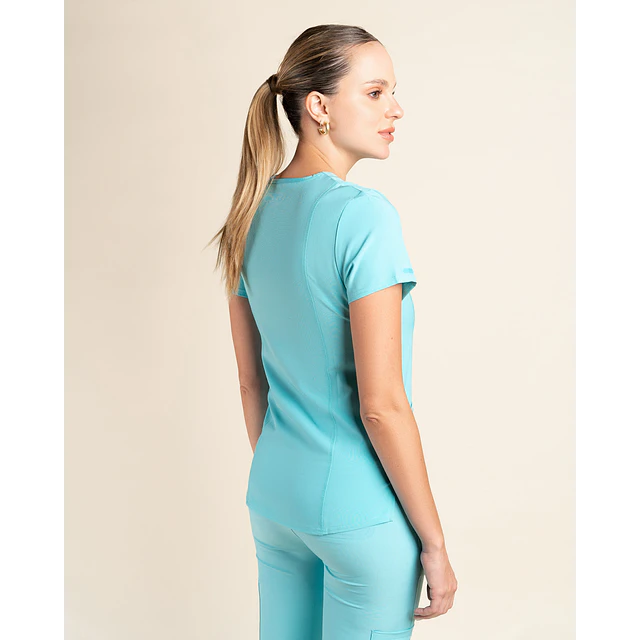 TOP MUJER SPORT STRETCH TURQUESA