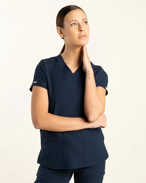 TOP MUJER SPORT STRETCH AZUL MARINO