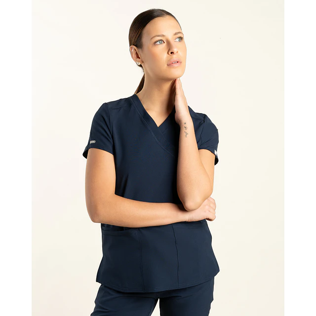 TOP MUJER SPORT STRETCH AZUL MARINO