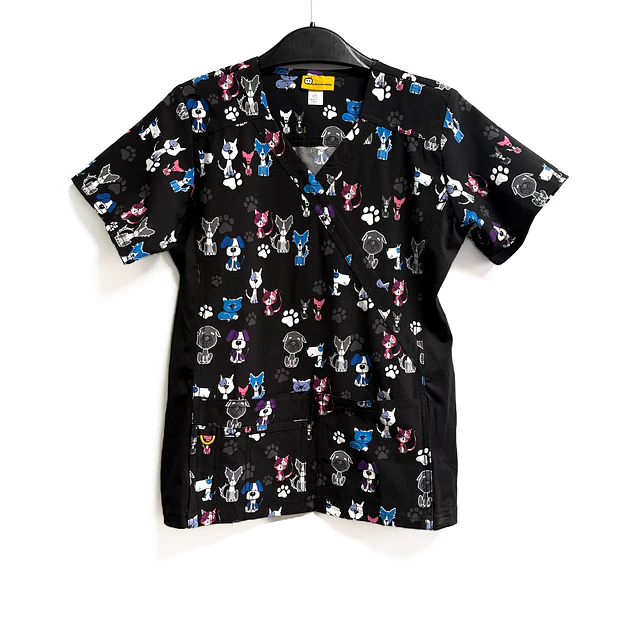 Talla XS Scrub mujer diseño perros y gatos elasticado $8000