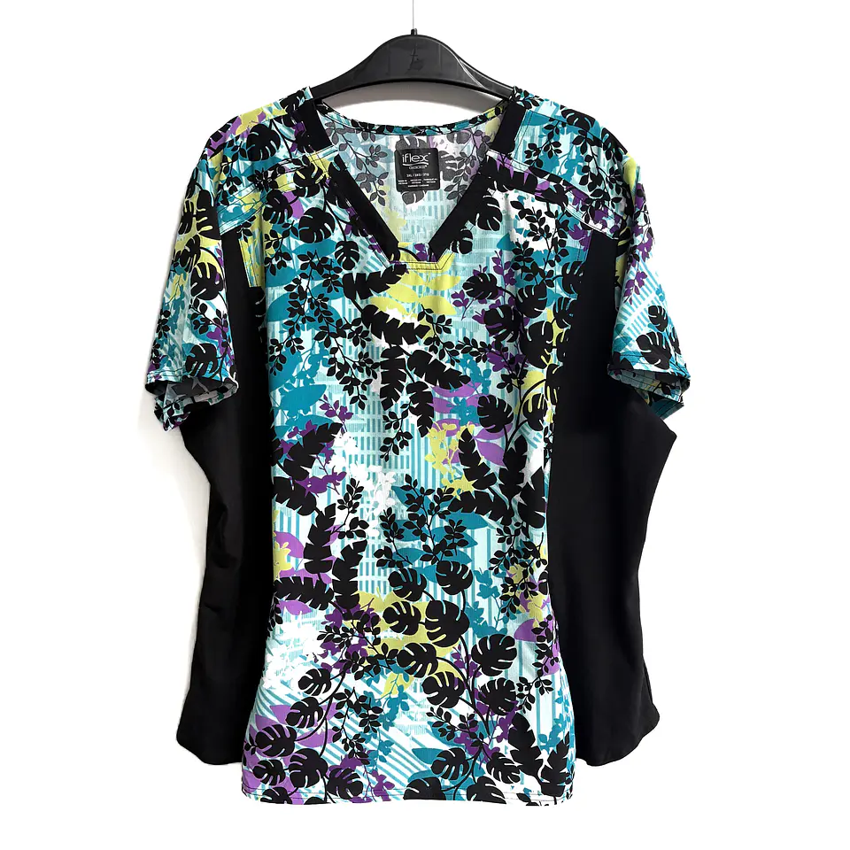 Talla 3XL Scrub mujer diseño hojas Cherokee Iflex 1