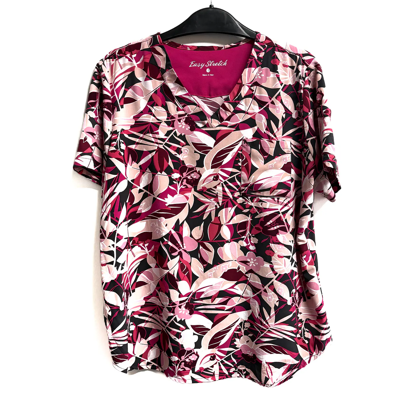 Talla L Scrub mujer diseño hojas elasticado  1