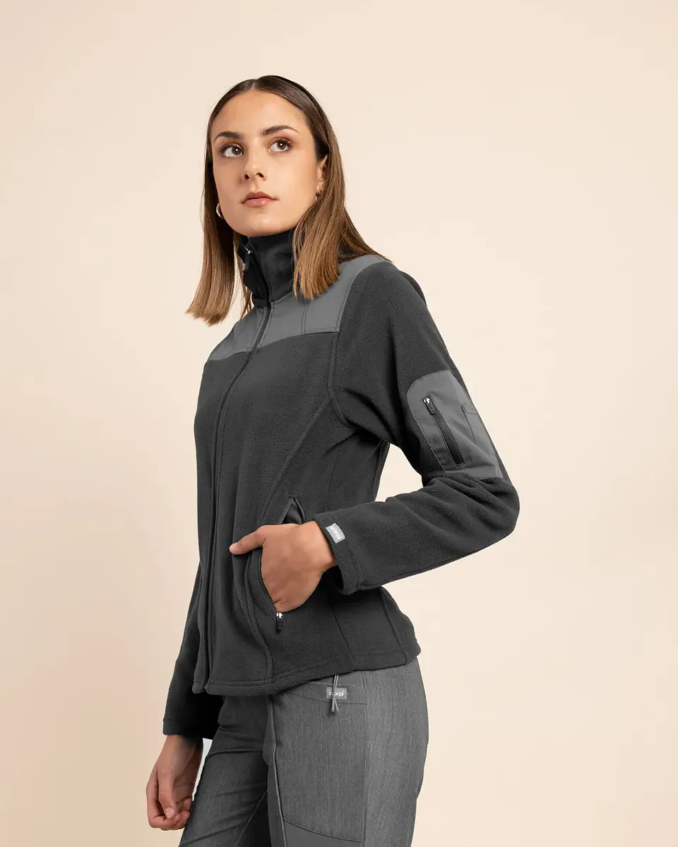 POLAR MUJER MICROFLEECE GRIS 1