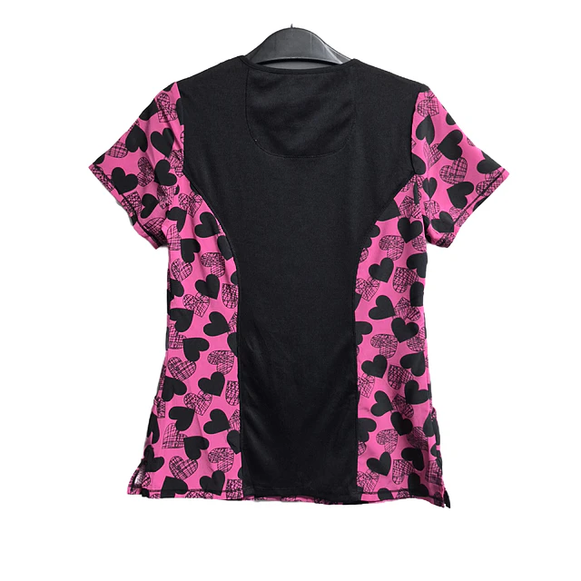 Talla S Scrub mujer elasticado fucsia corazones $8000