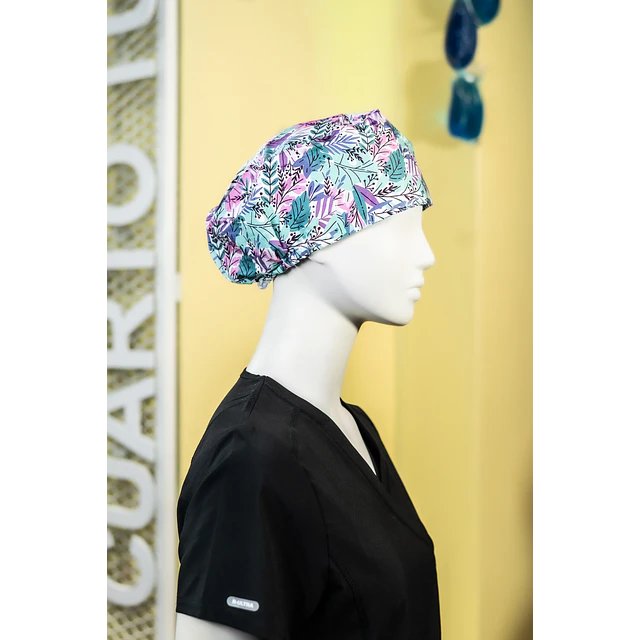 Gorro clínico diseño hojas 