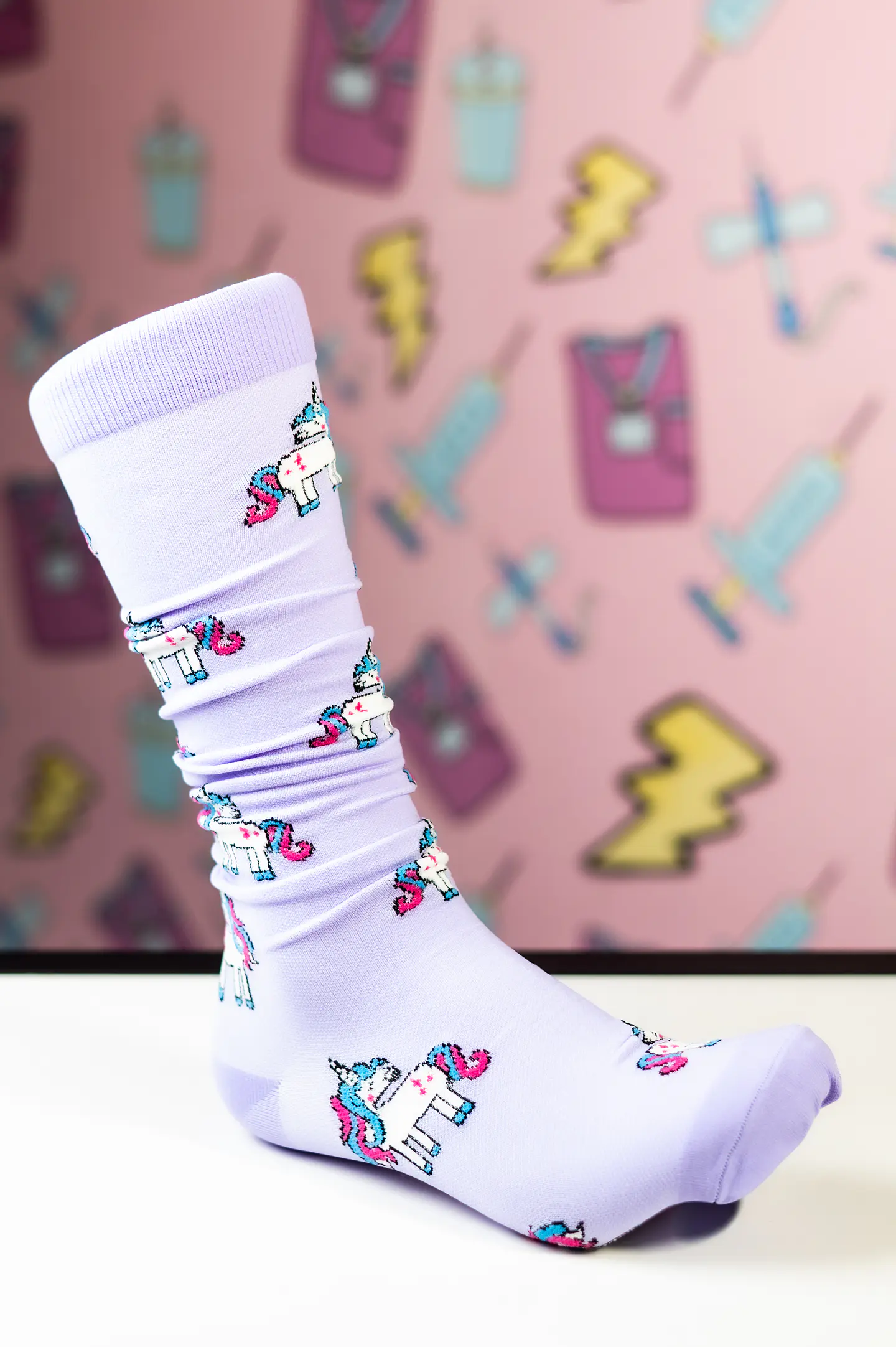 Medias compresivas diseño unicornios 1