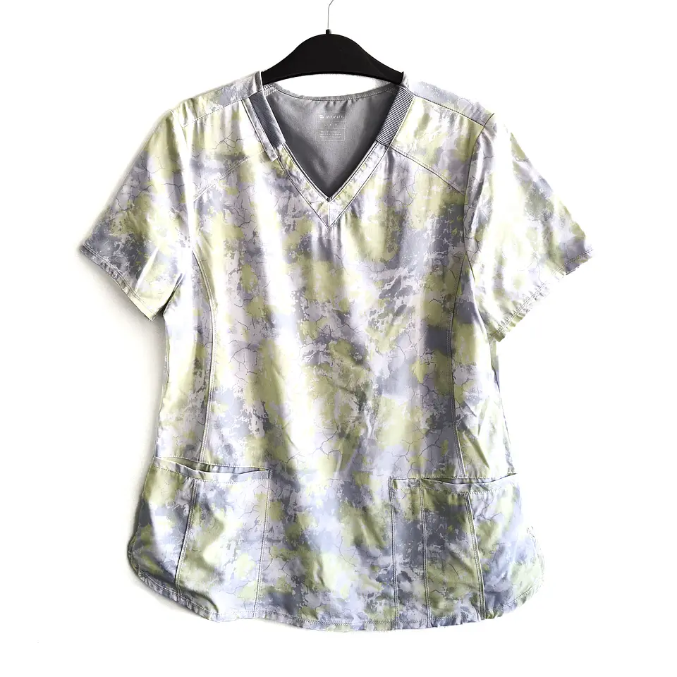 Talla L Scrub mujer infinity diseños verdes y gris $8000 1