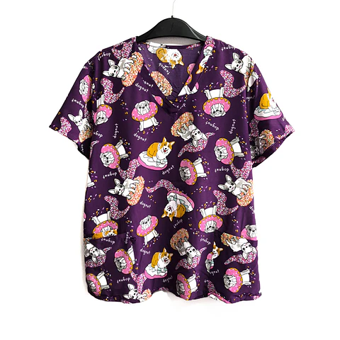 Talla XL Scrub mujer semielasticado diseño perritos $8000