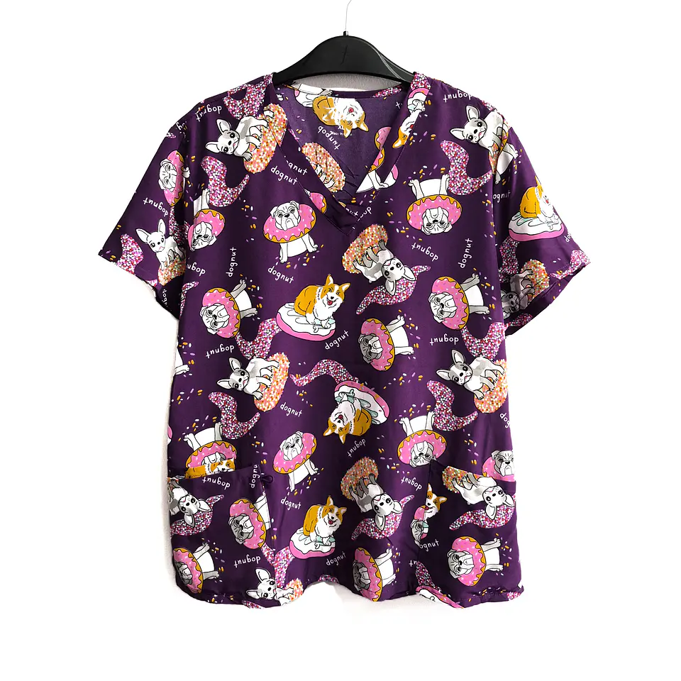 Talla XL Scrub mujer semielasticado diseño perritos $8000 1