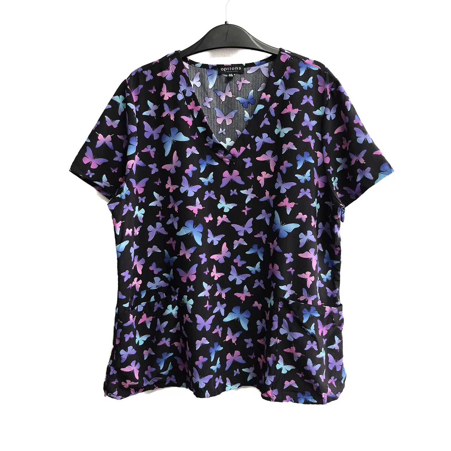 Talla 2XL Scrub mujer diseño mariposas semielasticado $8000 1