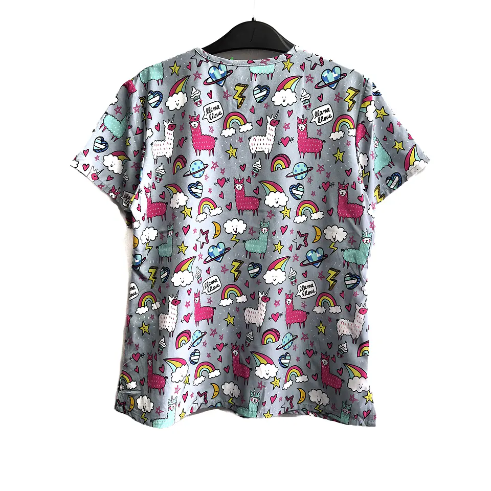 Talla L Scrub mujer diseño llamas $8000 2