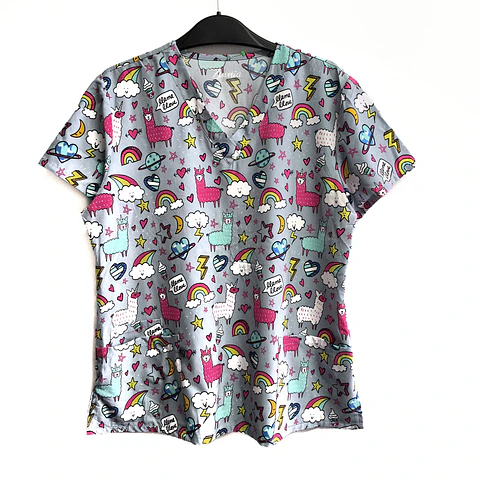 Talla L Scrub mujer diseño llamas $8000