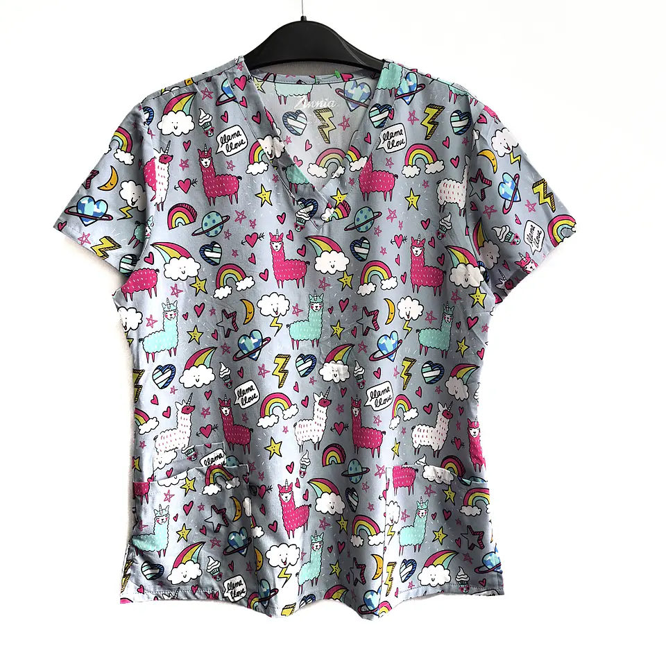Talla L Scrub mujer diseño llamas $8000 1