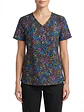Talla XL Scrub mujer floreado fondo gris semielasticado $8000 - Miniatura 1