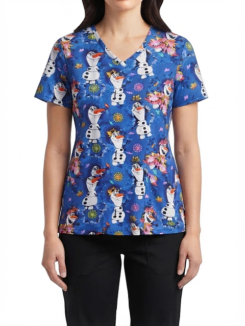 Talla M Scrub mujer azul rey diseño Olaf semielasticado $9000