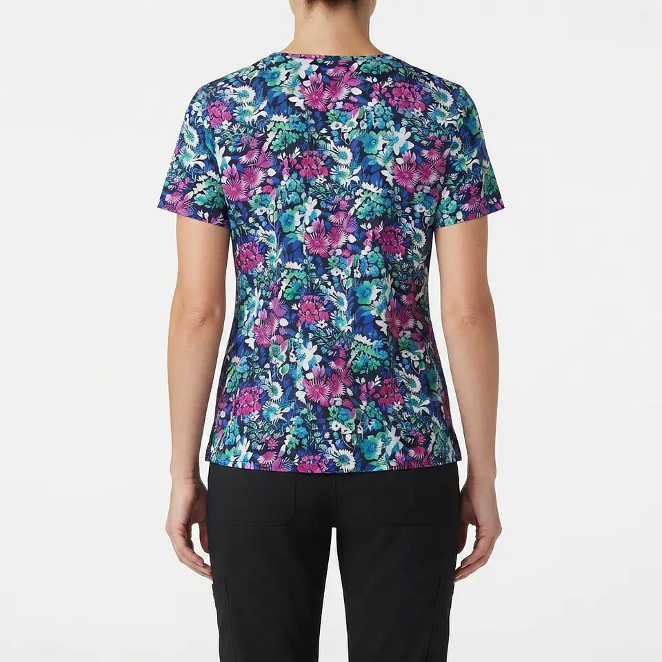 Talla XL Scrub mujer floreado elasticado $8000 2
