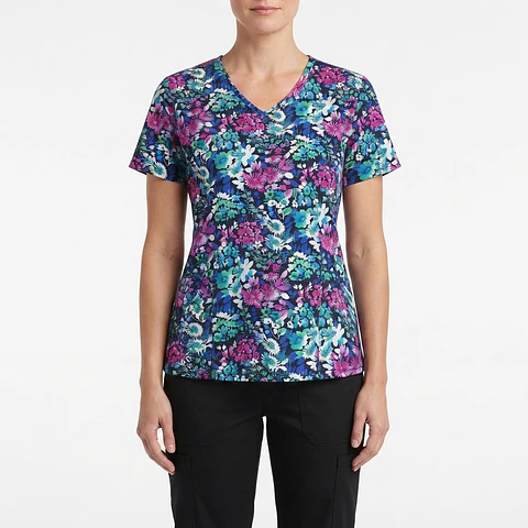 Talla XL Scrub mujer floreado elasticado $8000