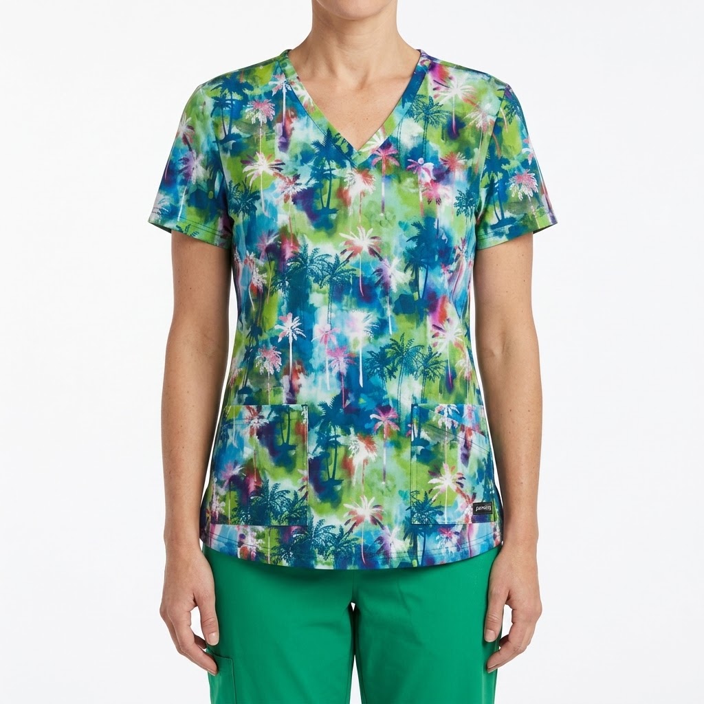 Talla L Scrub mujer diseño palmeras NUEVO