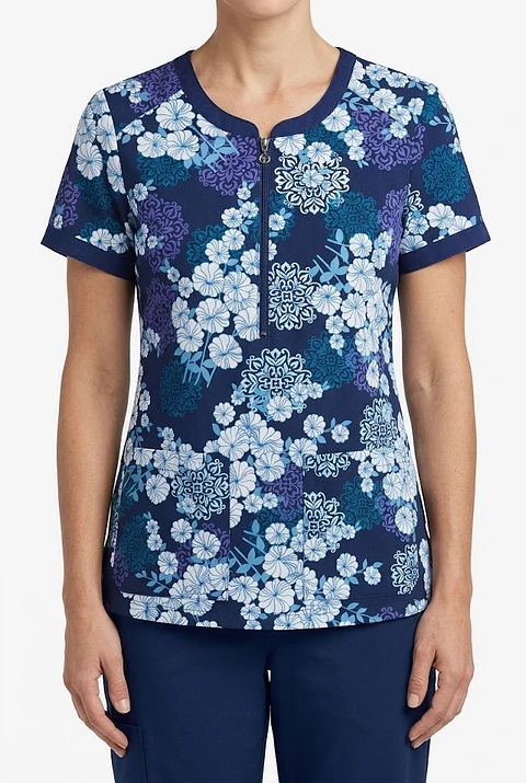 Talla S Scrub mujer flores semielasticado $7000