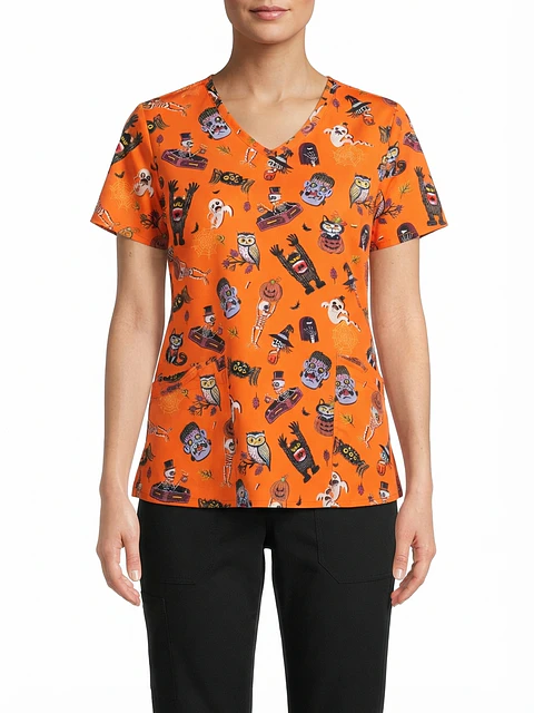 Talla L Scrub diseño zombies y monstruos elasticado 