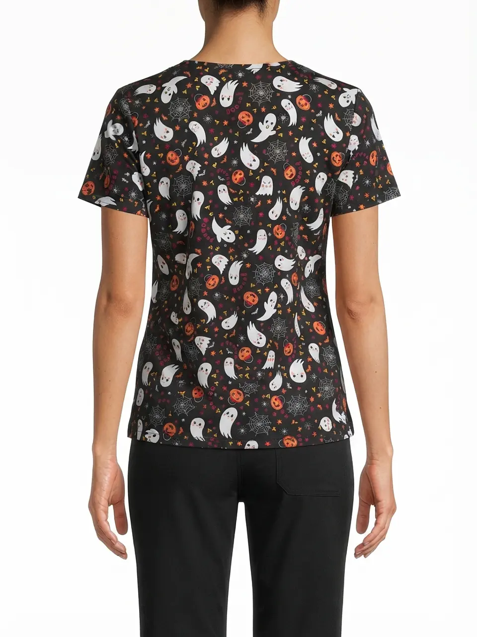 Talla M Scrub fantasmas y calabazas KOI elasticado $10.000 2