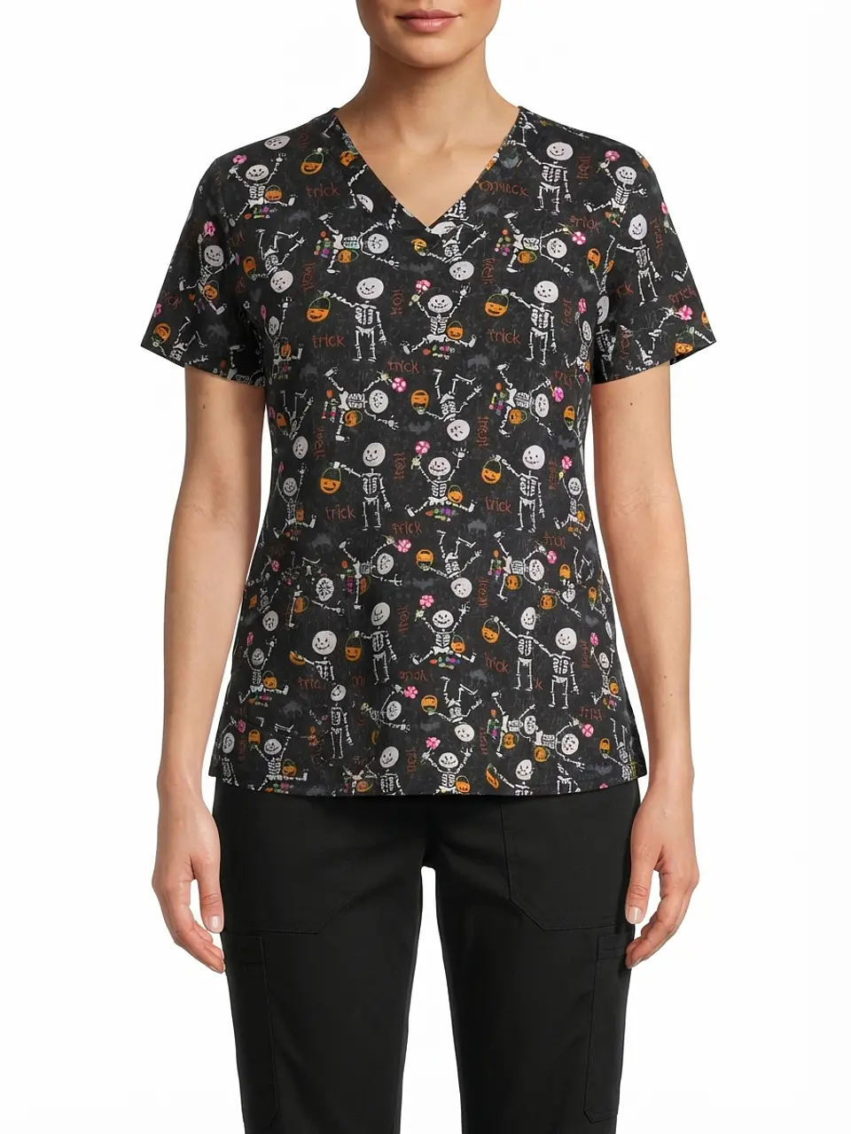 Talla XL Scrub diseño esqueletos elasticado  1
