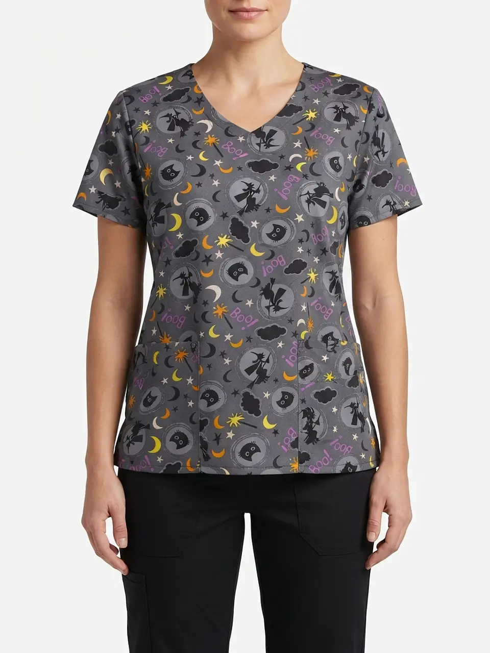 Talla XL Scrub diseño brujas y gatos elasticado $10.000 1