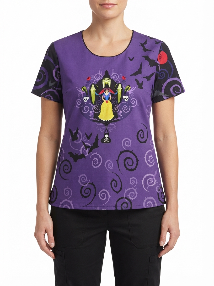 Talla M Scrub diseño bruja blanca nieves
