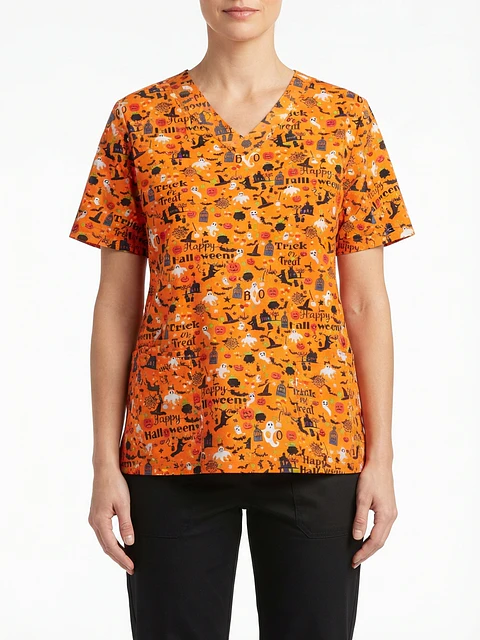 Talla 3XL Scrub diseño fantasmas y brujas elasticado $9.000