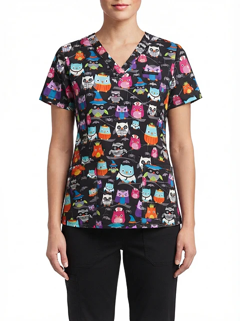 Talla S Scrub diseño búhos halloween elasticado $9.000