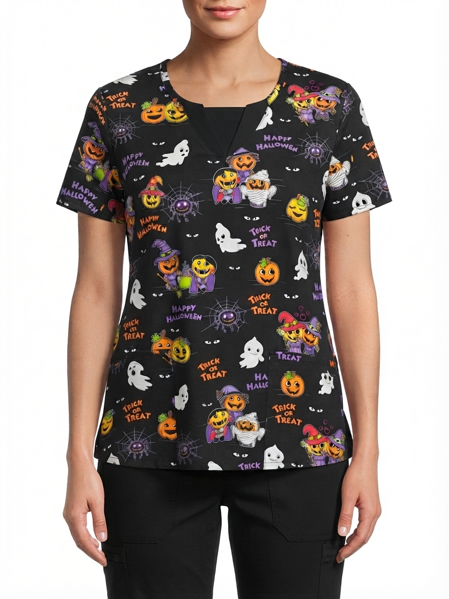 Talla L Scrub diseño calabazas y fantasmas $8.000