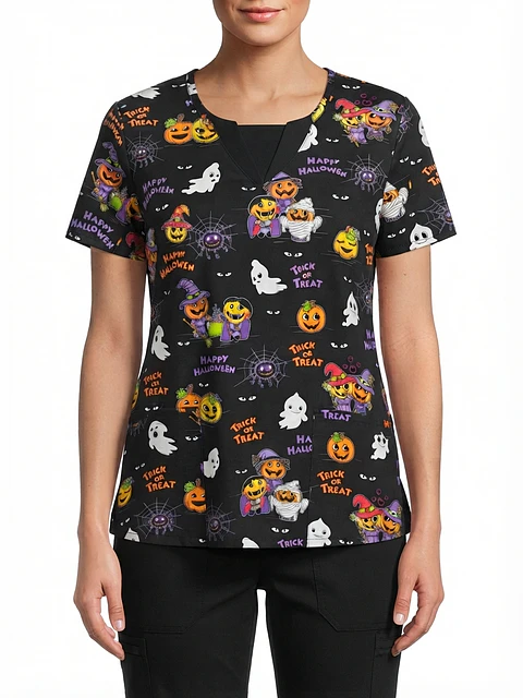 Talla L Scrub diseño calabazas y fantasmas $8.000