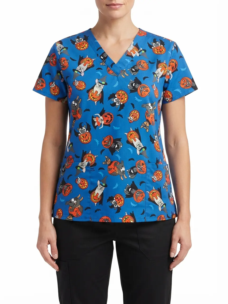Talla M Scrub diseño perritos y calabazas $9.000 1