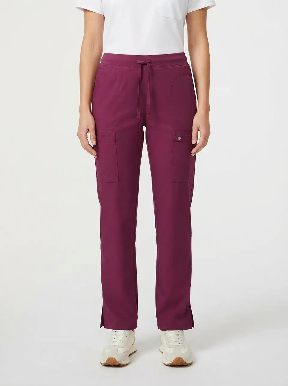 Talla L Pantalón burdeo petite Cherokee NUEVO  1