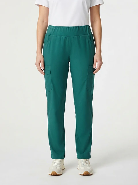 Talla L Pantalón verde elasticado $9.000