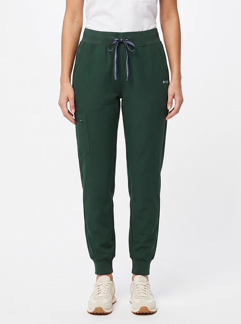 Talla L Pantalón mujer verde oscuro Figs semielasticado $10.000