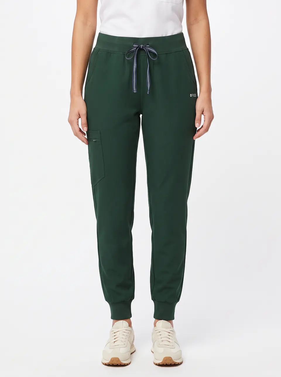 Talla L Pantalón mujer verde oscuro Figs semielasticado $10.000 1