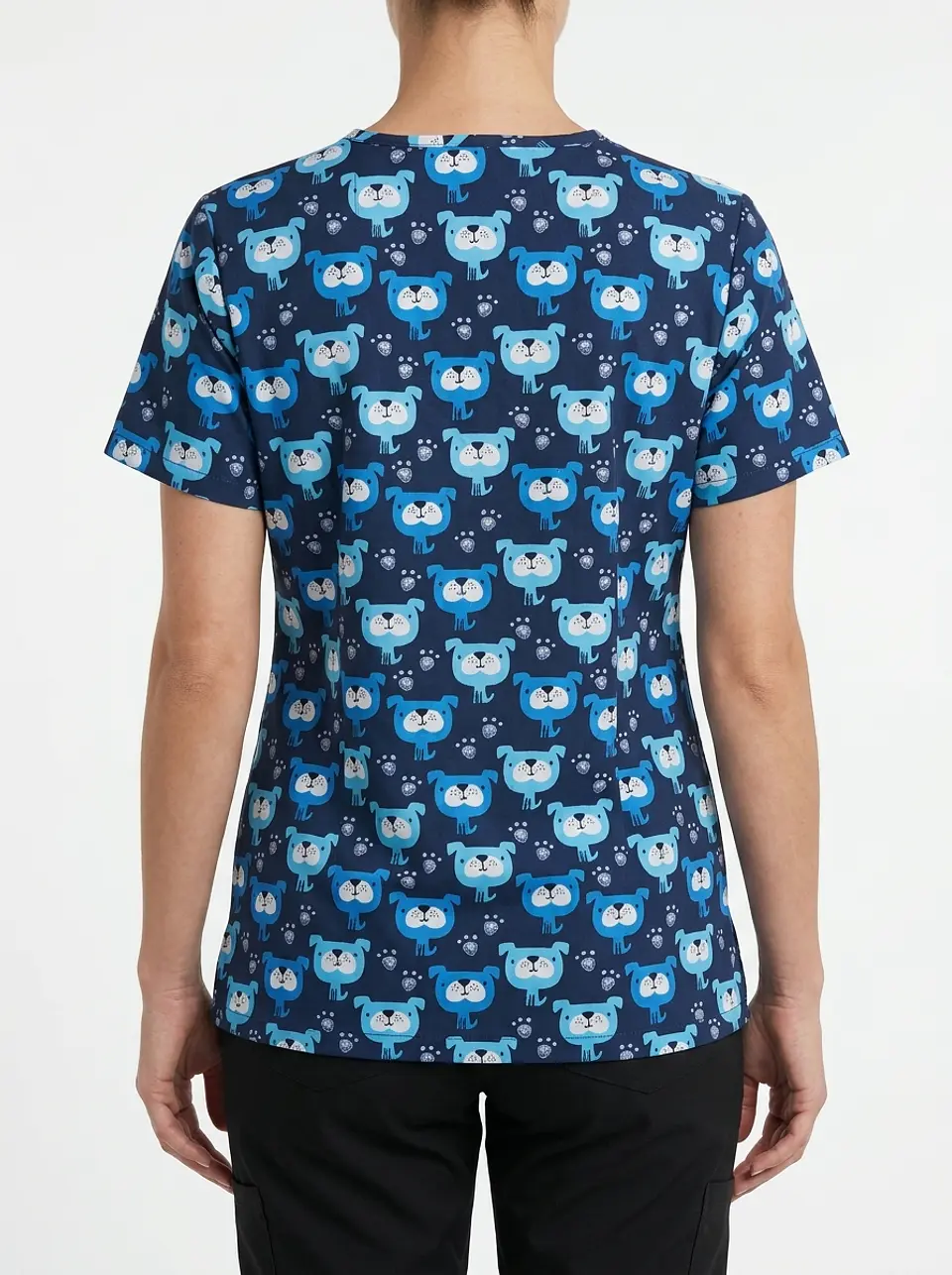 Talla M Scrub fondo azul marino diseño ositos elasticado $10.000 2