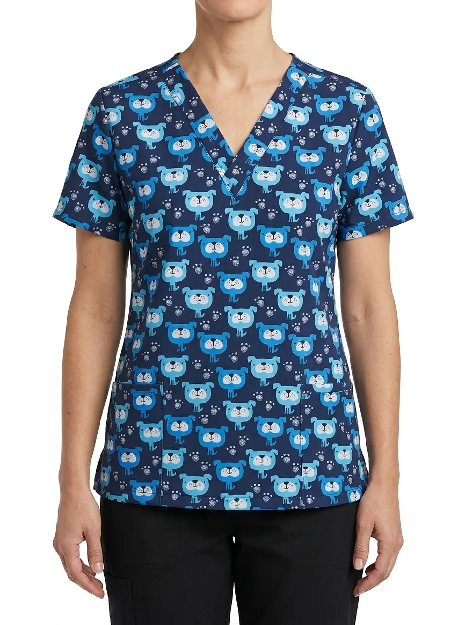 Talla M Scrub fondo azul marino diseño ositos elasticado $10.000 1