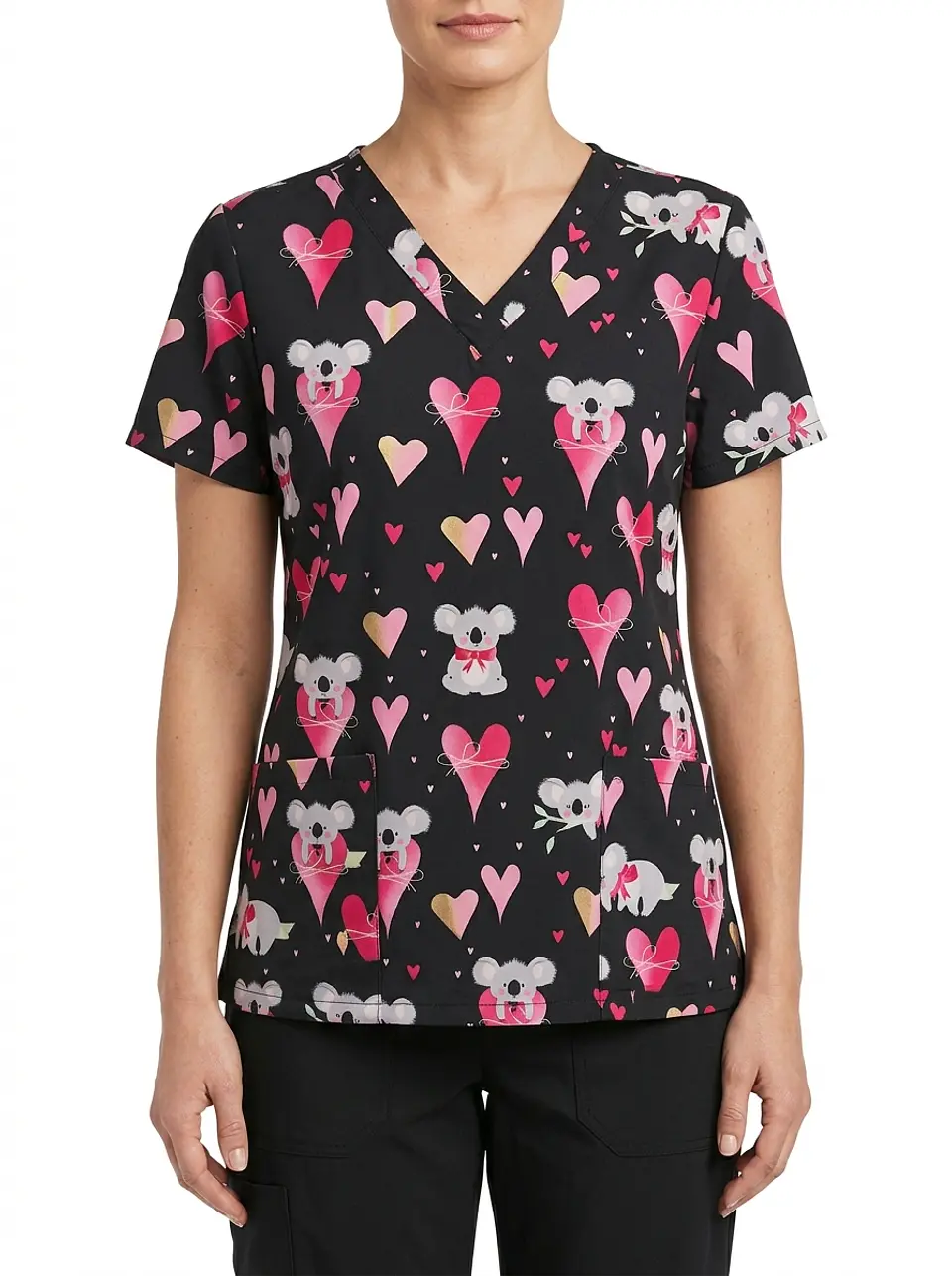 Talla L Scrub fondo negro diseño koalas elasticado $10.000 1