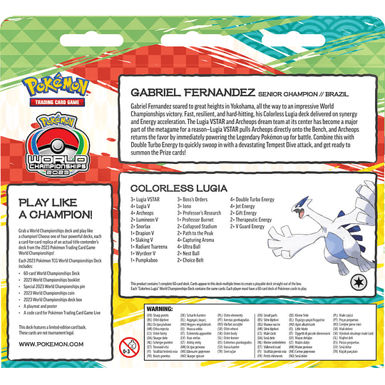 Pokémon TCG World Championships 2023 Deck – Gabriel Fernandez – Colorless Lugia Inglés - Image 2