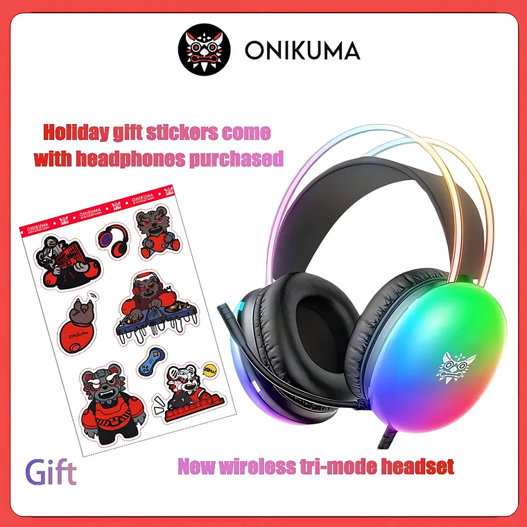 Auriculares Gamer Onikuma X25 RGB con Micrófono Cancelación de Ruido PC y Consolas 7