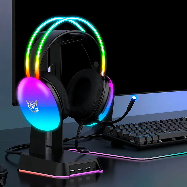 Auriculares Gamer Onikuma X25 RGB con Micrófono Cancelación de Ruido PC y Consolas 12