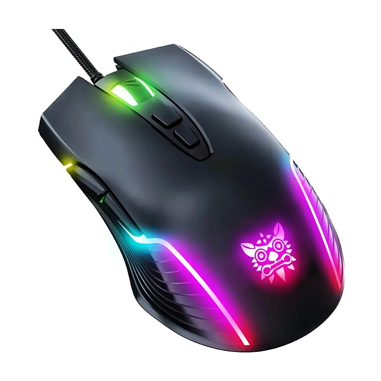 Mouse Gamer Onikuma 6400 DPI Óptico RGB con 7 Botones USB 2