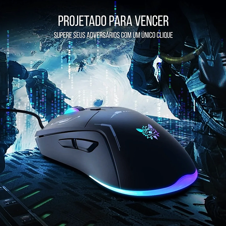 Mouse Gamer Onikuma CW917 3600 DPI Óptico RGB con 6 Botones USB 8