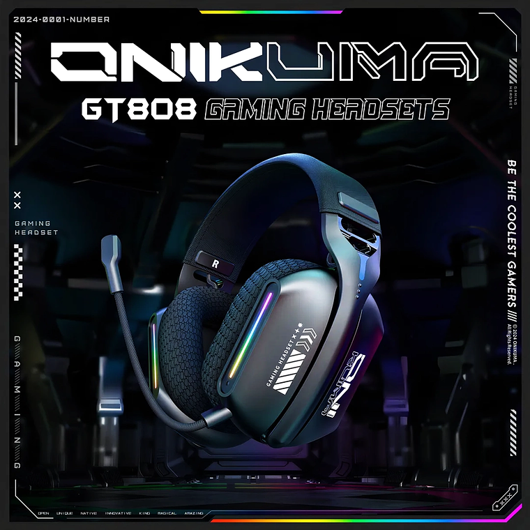 Audífonos Gamer GT808 Tri-Mode Inalámbricos RGB - PS5, PC y Consolas 6